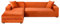 GUYIRT Samt Sofabezug L Form, 2-teiliger Stretch L Form Sofa überzug rutschfest Couchbezug L Form Weicher Möbelschutz Für Ecksofa -orange-4+4 Sitzer