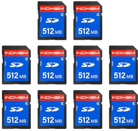 READYXIO INDMEM SD Card 512MB, 10 Packs Class 4 512MB Flash Memory Card MLC Standard Secure Digital Cards Camera Cards