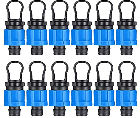 Tsadeer Endkappe für für einen Tropfen 12 Stück, Universal-Endkappe 1/2 , kompatibel mit Rohren für Tropfband von 16 – 17 mm
