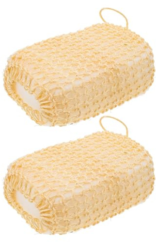 Didiseaon Estropajo de Esparto 2 Piezas de Sisal Exfoliante Corporal Seguro y Cómodo Banda Elástica para Baño en Casa para Niños