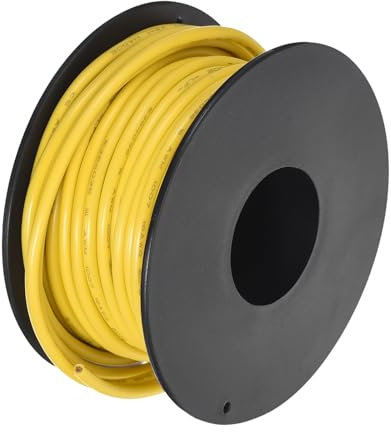 QUARKZMAN 10m 16AWG Elektronik Kabel Gerollt, Elektrodraht UL1007 Spule 6mm² Durchmesser Verzinnte Drähte PVC Elektrokabel für DIY, Kabel Verlängerung, Verbindvungsdraht（Gelb）