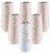 NUPTIO Champagne Flute Bridal Shower: Set of 6 Wedding Gift Stemless Tumbler Bride Bridesmaid Maid of Honor Party Prosecco Flutes Stainless with Lids Pink Gold Embossed