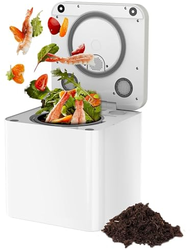 Smart Waste Kitchen Composter, 3.3L Electric Compost Bin Kitchen wiith Smart LED Screen, Fast 5-8H One-Touch Turn Garbage to Compost, Dual Vent Odorless Compost, Auto Cleaning Composting Bin