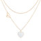 Linawe White Heart Layered Necklaces for Women Trendy, Rose Gold Choker Pendant Necklace, Stainless Steel Heart Choker Chain Stacked Necklace, Y2K Preppy Lover Necklace Jewellery