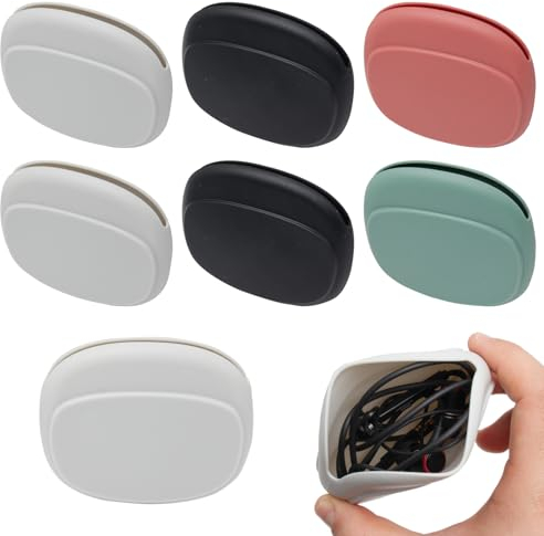 Keboyoe 6 Piezas Mini Funda Auriculares Set Funda de Almacenamiento de Silicona para Auriculares Fundas Protectoras de Transporte para Auriculares Inalámbricos, Cable de Datos, Artículos Pequeños