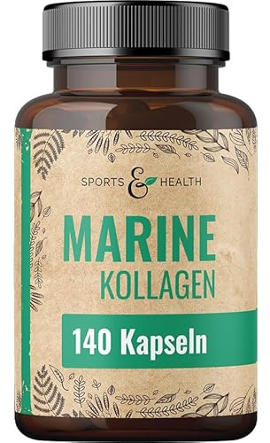 Marine Kollagen Kapseln hochdosiert 2400mg - 140 Kapseln reines Collagen | Marin-Präparat ohne unnötige Zusatzstoffe - Meereskollagen-Extrakt - Fischcollagen-Kapsel hoch konzentriert täglich