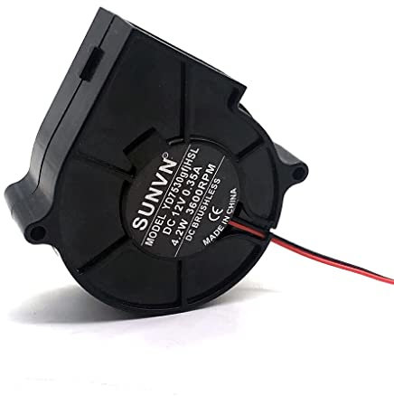 dijiusidy Ventilador de turbinas de 7cm, rodamiento de Bolas Doble, refrigeración, Oficina, Negocios, Equipo eléctrico, modificación de Mantenimiento de reemplazo, 12V