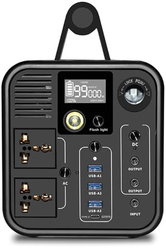 FXNFXLA Portable Power Station 600w,567wh/157500mah Power Bank with Ac Outlet, Solar Powered Generator Pure Sine Wave for Outdoor RV Camping