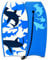 HOMASIS Bodyboard mit Halteleine, Rutschfestes Schwimmbrett aus XPE & HDPE, Surfbrett mit Hai-Aufdruck, Surfboard Schwimmboard tragbar für Kinder & Erwachsene, Blau (Groß (105 x 51 x 6 cm))
