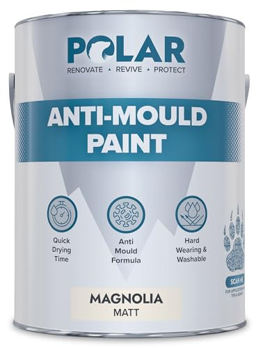 Polar Anti Mould Paint - Magnolia 2.5 Litre - Prevent & Control Mould On Internal Walls & Ceilings - Easy To Apply