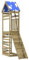 vidaXL Spielturm, Klettergerüst mit Dach Kletterwand Seil, Kinder Kletterturm Spiel-Zubehör für Garten, Holz Spielplatz Spielhaus, Kiefernholz Imprägniert