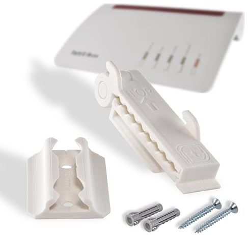 Wandhalterung mit integriertem Kabelmanagemant für AVM FritzBox 7690 AX 7590 7530 5590 Fiber und weitere Halterung Router Modem
