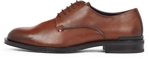 Tommy Hilfiger Herren Derby Schuhe Core aus Leder, Braun (Winter Cognac), 44