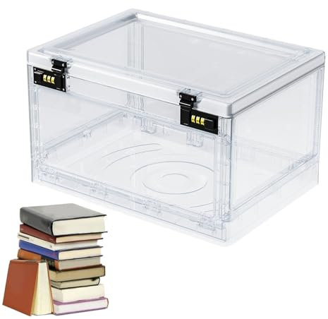 Clear Lockable Storage Box - Medicine Password Box - Stackable High Capacity Clear Compact Medicine Lock Box For Fridge Food Snacks Phone Tablet Jail Home Safety