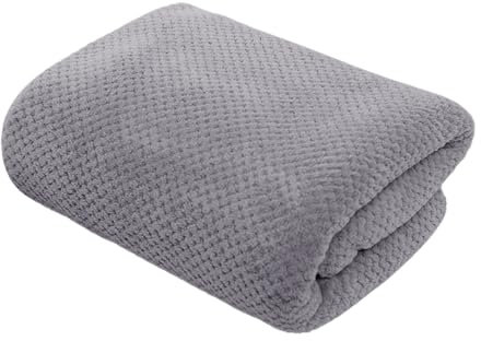 Shienfir Toalla de spa grande de forro polar coral de alta densidad, esponjosa, absorbente de agua rápida, secado rápido, hotel, ducha, piscina, playa, máquina, color gris oscuro, 140 cm