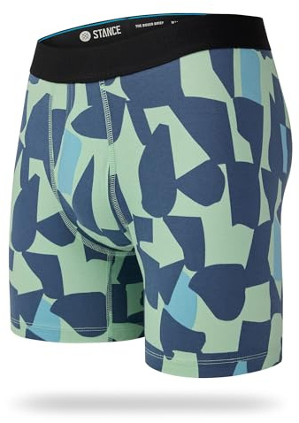 Stance Check Up Men's Boxer Briefs Sea Blue Patterned Cotton Underwear Shorts Medium