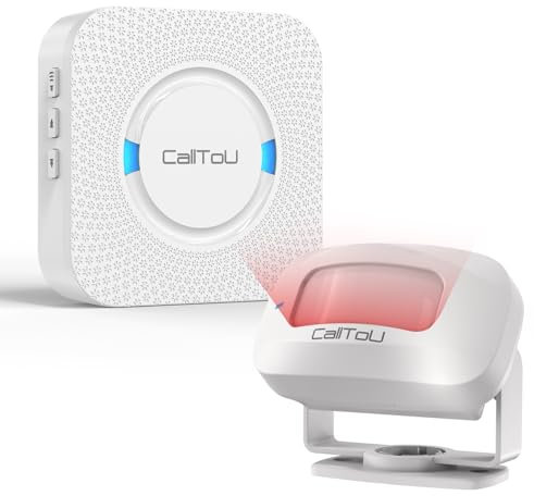 CallToU Wireless motion sensor alarm Home Security motion sensor System 300FT Range Weatherproof driveway alarm garage alarm shed alarm Indoor/Outdoor presence sensor for Home Shop & Elderly Safety