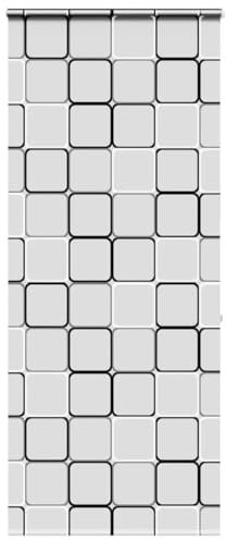 vidaxl shower roller blind with cassette - 110x240cm water-resistant peva modern multicolour square pattern