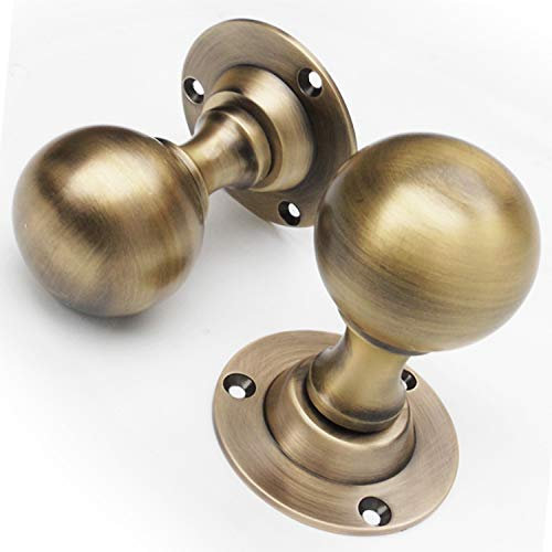 Antique Brass Oval Door Knobs Handles Vintage Period Style Solid Brass