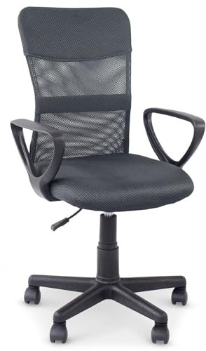 IDIMEX Bürodrehstuhl Jogo höhenverstellbar, grau - ergonomischer Schreibtischstuhl mit Armlehnen, Drehstuhl mit atmungsaktivem Mesh Stoffbezug, Stuhl für Büro und Home Office