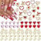 Zernblend 75 Pieces 3D Gold Nail Charms Valentine's Day Red Pink Heart Nail Charms, Nail Charms, Charms Nails, Glitter Stones Nails