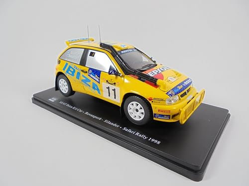 OPO 10 - Modellauto im Maßstab 1/24, kompatibel mit Seat Ibiza, Kit Car Rovanpera/Silander Safari Rally 1998 – RVQ43