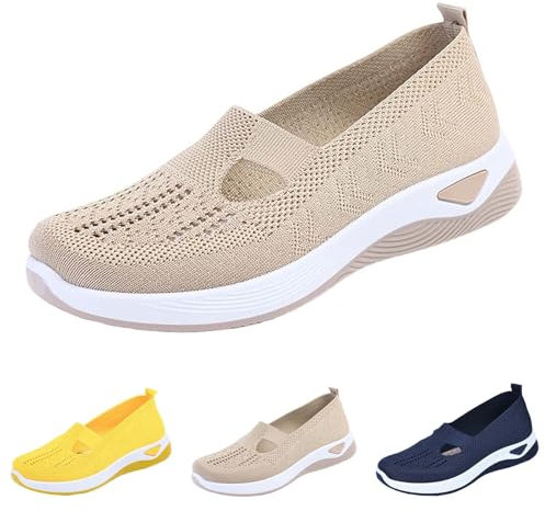 Generico Ofertas de Verano Zapatos Ortopédicos Mujer Sin Cordones Suave Zapatillas Zapatillas de Deporte Transpirable Antideslizante Ligero Zapatos de Correr de Verano Cómodos Zapatos de Caminar