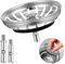 HJZHII Universal Abflussstopfen, 80mm Edelstahl Abflusssieb Küchenspüle, Siebkörbchen Abflussstopfen mit Ersatzfilterzubehör