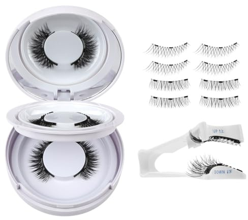 BUTBU 2 Pares Pestañas Postizas Magneticas, Pestañas Magnéticas con Aplicador, Pestañ-As Magnetic-as Naturales, Reutilizables, No Necesita Pegamento, Fáciles de Poner y Quitar (Style 07+Style 11)