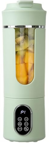 Portable Electric USB Juicer Portable Blender for Plastic Electric Suitable for Outdoor and Kitchen Including Power Banks and Protein Shakes (Light Green)