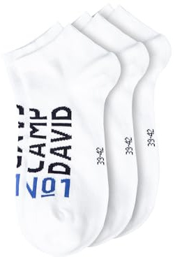 Camp David Herren Sneakersocken mit Intarsia-Logo, 3er-Pack