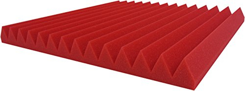 Akustikpur - Dreieck Profil - ca. 49 cm x 49 cm / 5cm - Color Rot/Pink WAVE PANELS, Schallabsorber mit Dreieck profil, Akustikschaumstoff Lamellen Pyramiden Akustik Schaumstoff Akustik Dämmung
