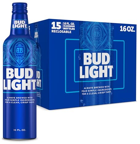 Bud Light Bier 6 Glasflasche a 355 ml American Light Lager aus den USA mild erfrischend leichtes Premium Lagerbier inklusive Haus der Biere Berlin Bierdeckel