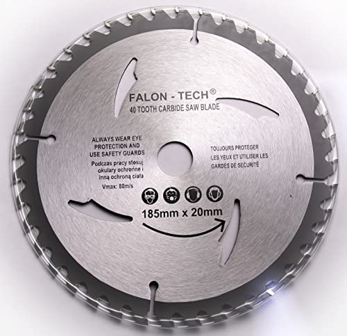Lame de scie circulaire, 185 x 20 mm, de qualité supérieure, pour bois, avec 40 dents TCT