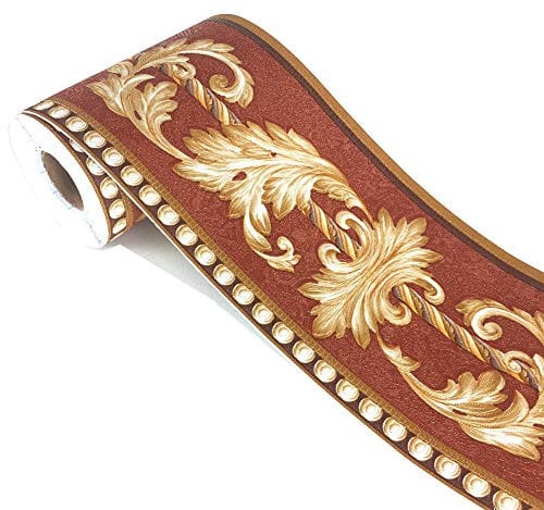 Dark Brown Floral Molding Wallpaper Border Peel Stick Home Ceiling Decorative Border for Bathroom Living Room Kitchen 10cm by 5meters