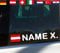 topdesignshop Fahrername Auto Aufkleber Motorsport Name Flagge Sticker Racing Namensaufkleber Wunsch Tuning Flaggenaufkleber gestalten