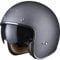 Black Classic Open Face Half Face Crash Jet Motorcycle Motorbike Scooter Vintage Helmet With Sun Visor For Men and Women M Matt Titanium