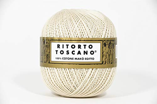 Numero 2 Gomitoli RITORTO TOSCANO 5, 100% Puro Cotone Egitto Makò Mercerizzato - gr.100 = mt.452 Cad.
