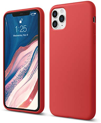 elago Liquid Silicone Case Designed for iPhone 11 Pro Max Case (6.5), Premium Silicone, Full Body Protection : 3 Layer Shockproof Cover Case (Red)