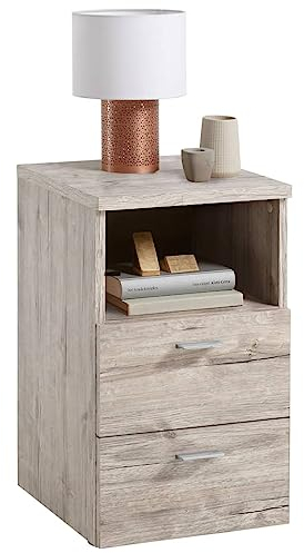 FMD Möbel, 652-001E Colima 1 Nachtkonsole, Melaminharz beschichtete Spanplatte, Sandeiche Nachbildung, Maße 35.0 x 61.5 x 40.0 cm (BHT)