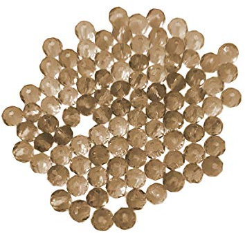 (3 mm/Rosegold) Glasperlen - Bastelperlen aus Glas facettiert Kristall Diamant Optik Loch Perlen zum Basteln auffädeln Armbänder Traumfänger bunt Set DIY kleine große Kinder Schmuck