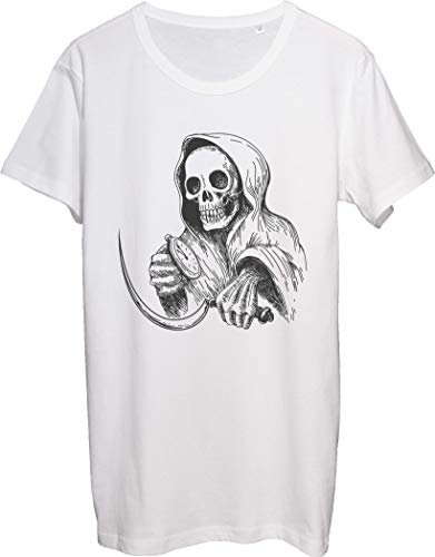 A Death x Skull with Clock And Machete Graphic T-Shirt da Uomo Small