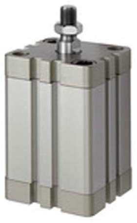 RIEGLER 15.DMA.50125 Serie ACE Kompaktzylinder, Doppeltwirkend mit Magnet, 50mm Kolben, 125mm Hub, G 1/8 Anschluss, M10 x 1.25 Kolbenstangen