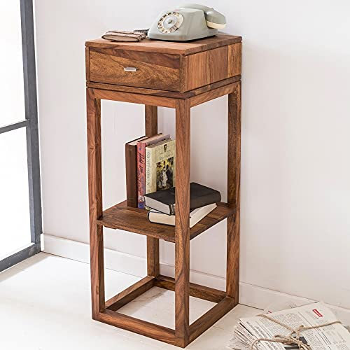 Beauty.Scouts Beistelltisch Jannet Sheesham Massivholz braun 90 x 35 x 35 cm Tisch Wohnzimmerbeistelltisch Anstelltisch Ziertisch Telefontisch
