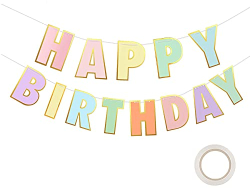 JeoPoom Bandierine Compleanno, Happy Birthday Bandiera Bunting di Buon Compleanno, Decorazioni di Compleanno con Bandiera Triangolare