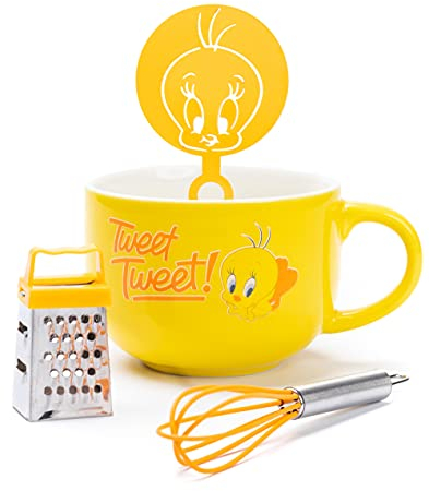 Looney Tunes Becher Schablone Zubehör Gelb Tweety Cappuccino Cup Einheitsgröße