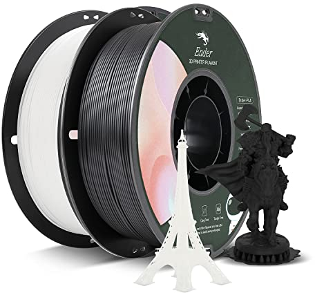 Creality Offizielles PLA Filament 1,75 mm 1 kg, Super 3D-Drucker Filament - Weiß und Schwarz