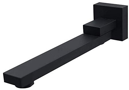 SXLSZ Wanneneinlauf Messing Badewanneneinlauf Wandhalterung 180 ° Drehung Einlauf Zulauf Schwenkbarer Faltbar Zulauf Quadratisch Wanneneinlauf, G1 / 2 Verbindung,Schwarz