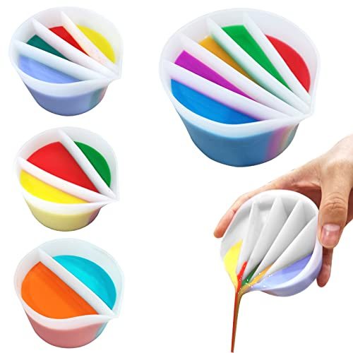 Geteilter Becher für Farbgießen Acryl Gießbecher Farbe Gießen Split Cup Malwerkzeuge DIY Basteln Zeichnen Zubehör Ausgießen von Acrylfarbe Fluid Art