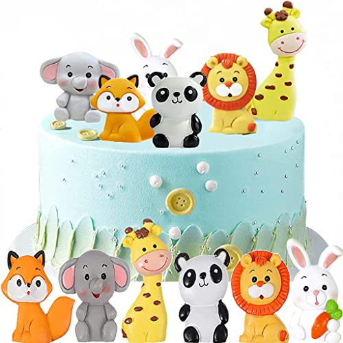 Dalettu 6 Stück Animal Geburtstag Kuchen Dekoration, Jungle Tortendeko Zoo Safari Cupcake Topper, Tiere Kindergeburtstag Deko Torte, Dschungel Kuchendeko für Kinder Geburtstag Baby Dusche Weihnachten